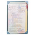 Book Cloth Single Panel Pocket Menu Cover (8 1/2"x5 1/2")